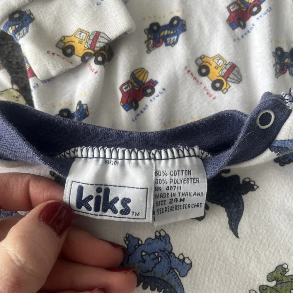 Infant Toddler Boys Y2K 90's Top Lot. 24 Months. Trucks Dinosaur Sports Bodysuit